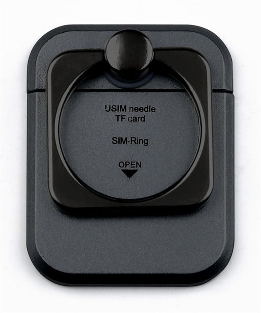 Techly universalus telefonų laikiklis ir stovas Ring su dėtuve kortelėms, juodas