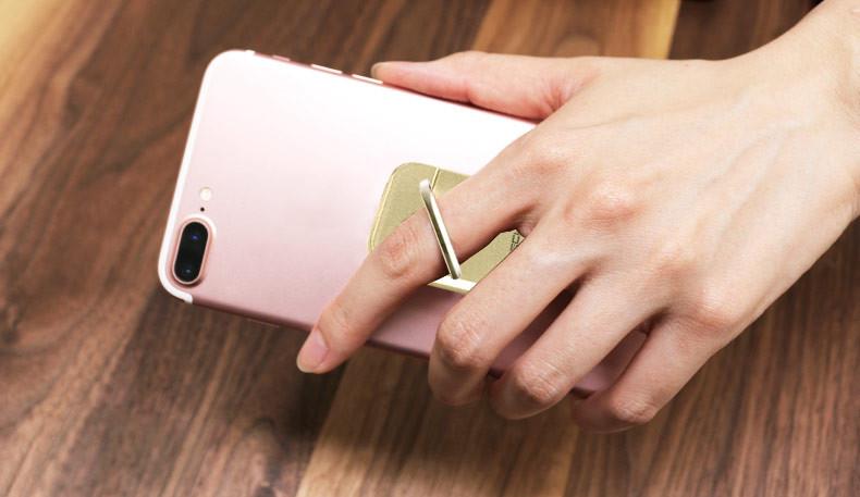 Techly universalus telefonų laikiklis ir stovas Ring su dėtuve kortelėms, auksin