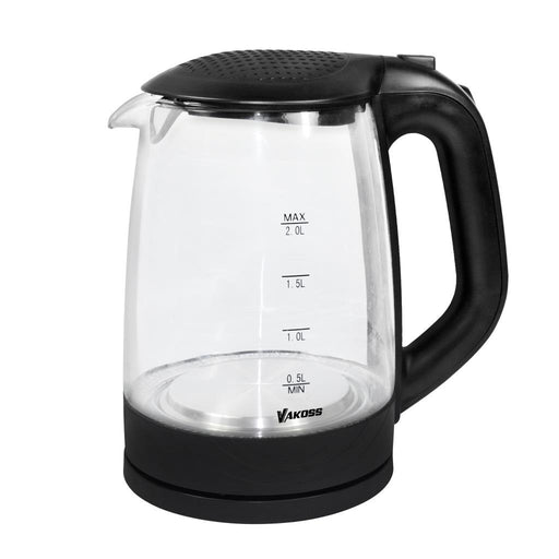 Elektrinis virdulys Vakoss EK-W607K | 2l, 2200W | stiklo, juodas