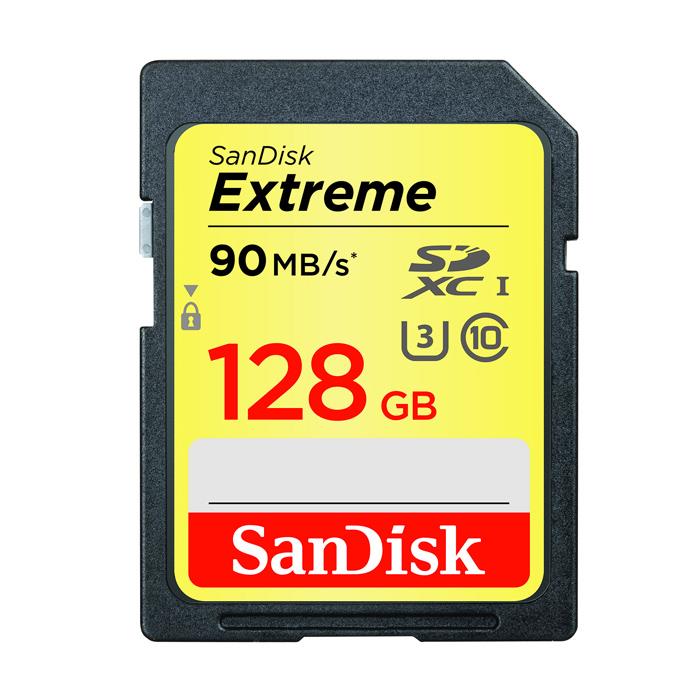 Sandisk memory card Extreme SDXC 128 GB 90/60 MB/s V30 UHS-I U3