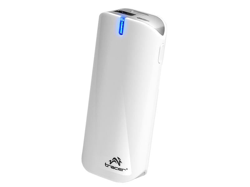 Nešiojamas įkroviklis Tracer power bank 5200mAh, Baltas