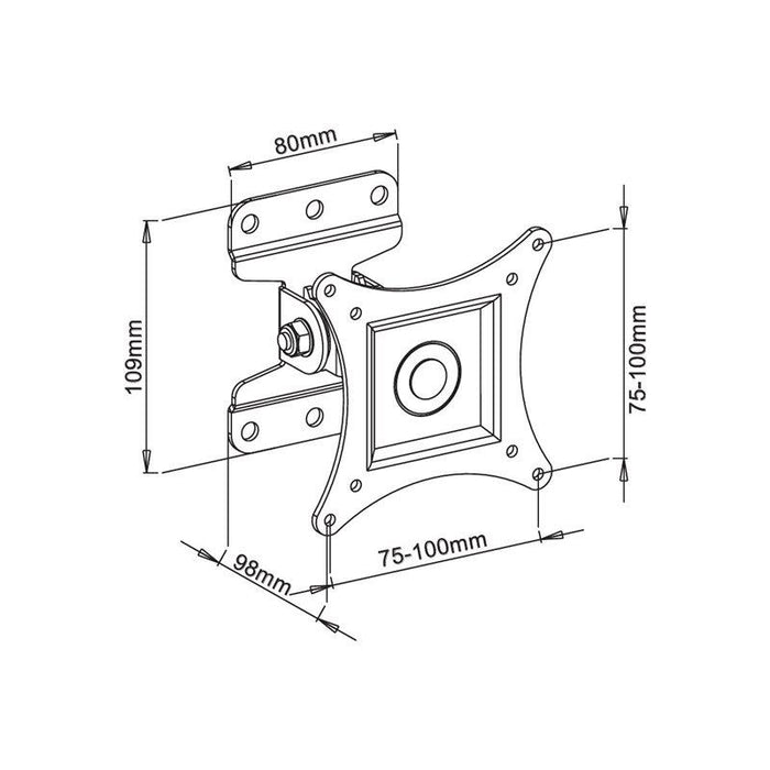Techly Sieninis laikiklisTV LCD/LED/PDP 13-30'' 23kg VESA reguliuojamas juodas