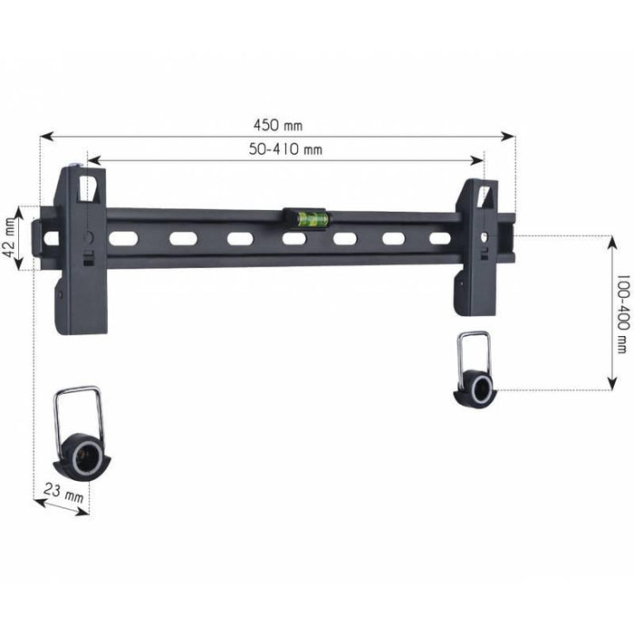 Techly Sieninis laikiklis TV LCD/LED/PDP 23-55'' 45 kg VESA juodas