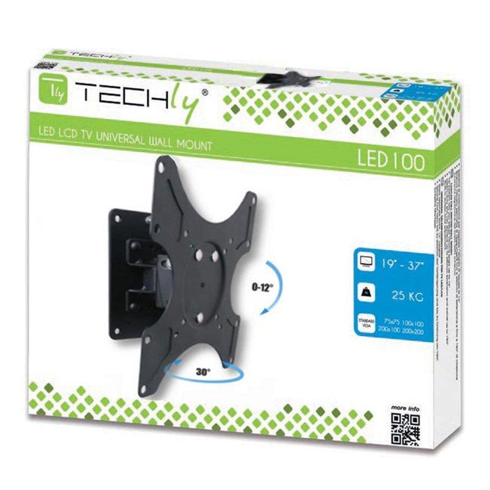 Techly Sieninis laikiklis TV LCD/LED/PDP 19-37'' 25 kg VESA palenkiamas juodas
