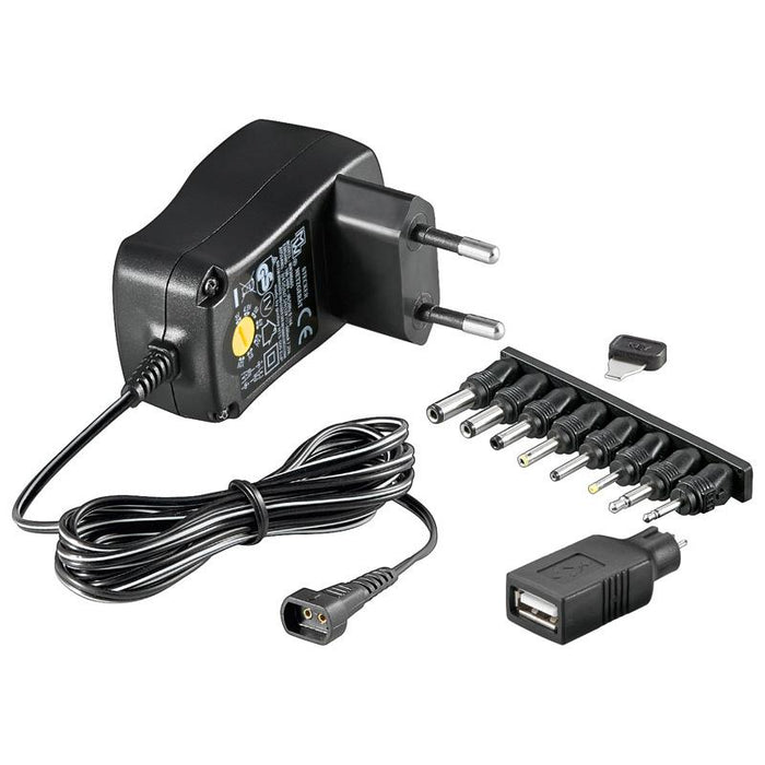 Techly universalus pakrovėjas 3-12V 0.6A 7.2W su 7 kištukais