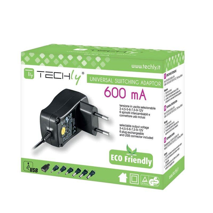 Techly universalus pakrovėjas 3-12V 0.6A 7.2W su 7 kištukais