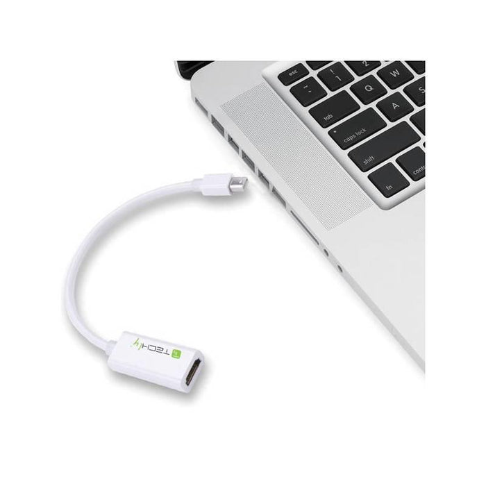 Techly Adapteris Mini DisplayPort male į HDMI female, baltas, 15cm