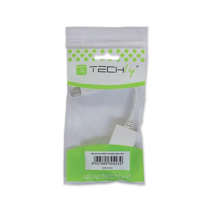 Techly Adapteris Mini DisplayPort male į HDMI female, baltas, 15cm