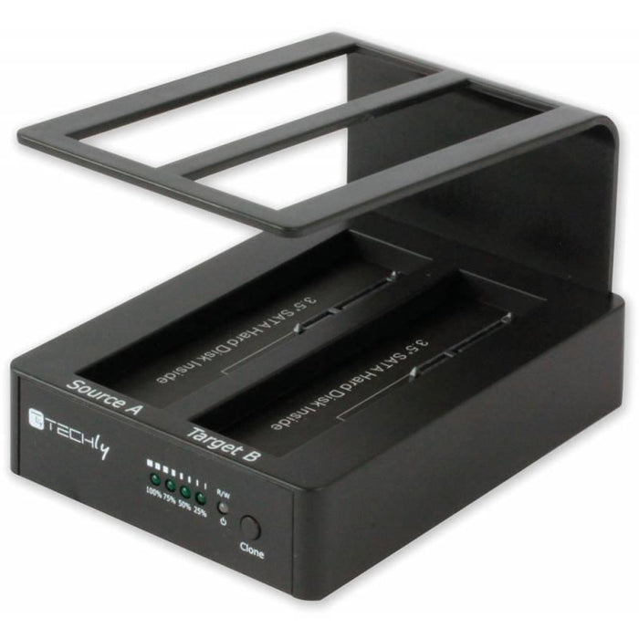 Dokingo stotelė Techly, USB 3.0 dviem diskam SATA 2.5''/3.5'', OTB, klonavimas