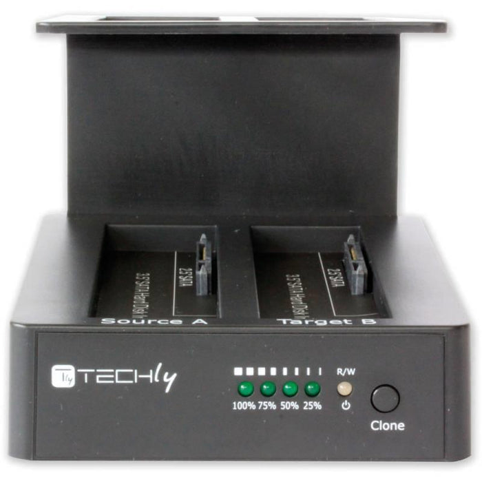 Dokingo stotelė Techly, USB 3.0 dviem diskam SATA 2.5''/3.5'', OTB, klonavimas