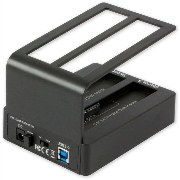 Dokingo stotelė Techly, USB 3.0 dviem diskam SATA 2.5''/3.5'', OTB, klonavimas