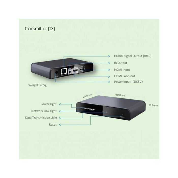 Techly HDMI HDbitT extender, kat.6/6a/7, iki 120m, FullHD, su IR