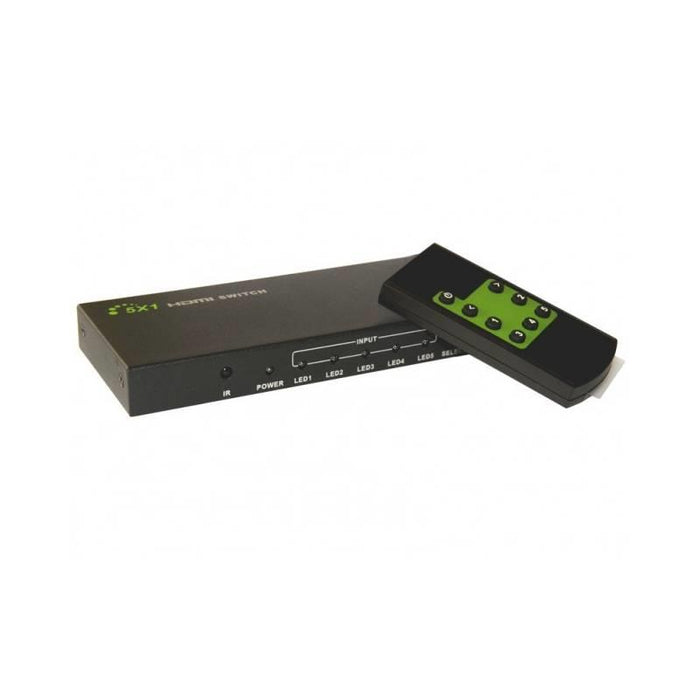 Perjungėjas Techly, HDMI 5/1, 5 įėjimai, 1 išėjimas, su pultu, 4K2K, 3D