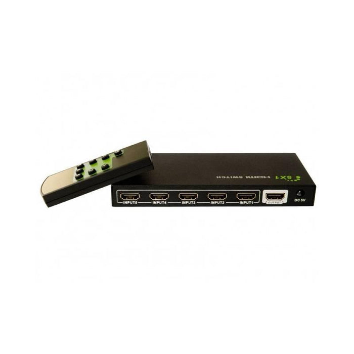 Perjungėjas Techly, HDMI 5/1, 5 įėjimai, 1 išėjimas, su pultu, 4K2K, 3D