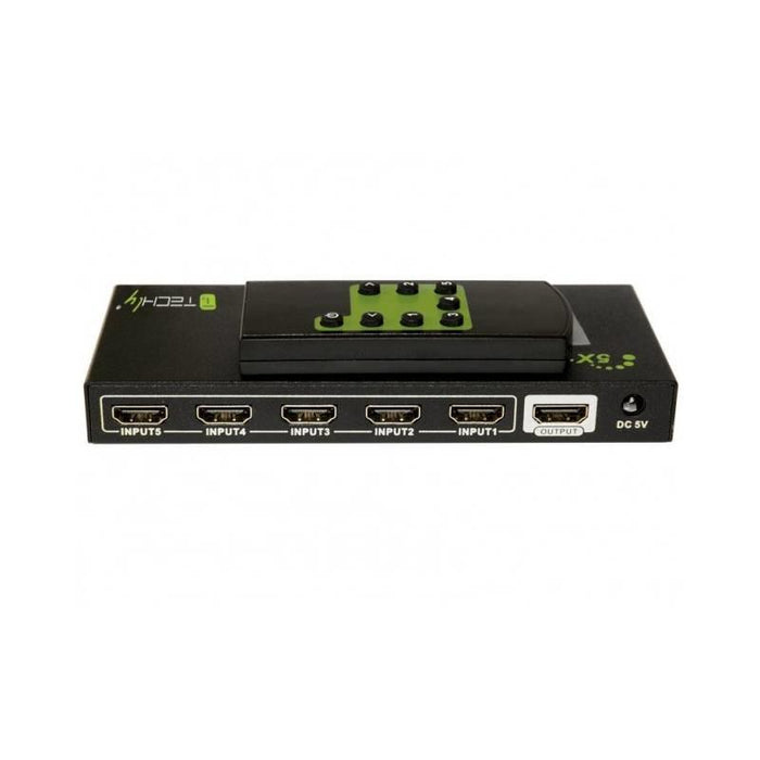 Perjungėjas Techly, HDMI 5/1, 5 įėjimai, 1 išėjimas, su pultu, 4K2K, 3D