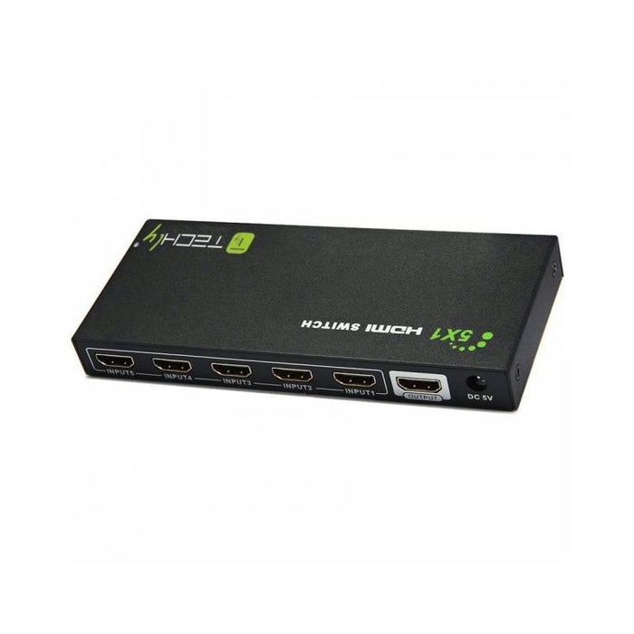 Perjungėjas Techly, HDMI 5/1, 5 įėjimai, 1 išėjimas, su pultu, 4K2K, 3D