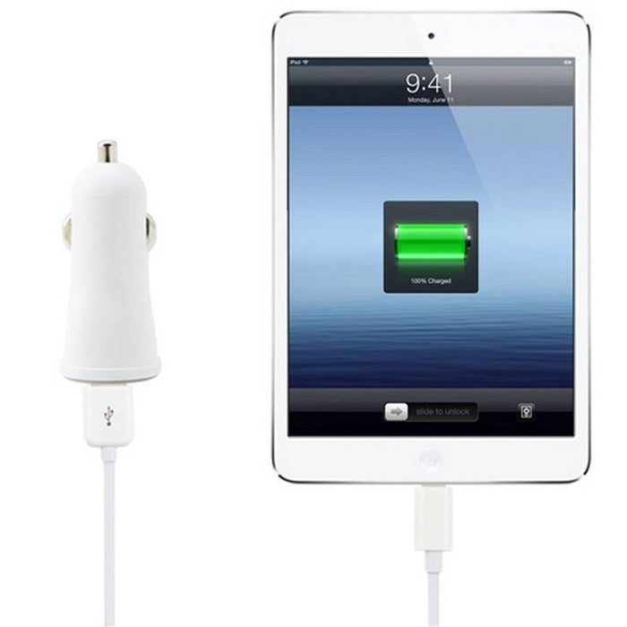 Techly Car USB charger 5V 1A/2.1A, 12/24V, two USB ports, white