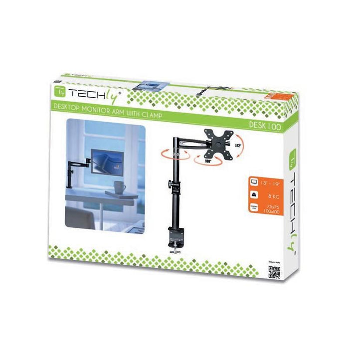 Laikiklis Techly monitoriams LED/LCD 13''-27'' 8kg reguliuojamas, juodas