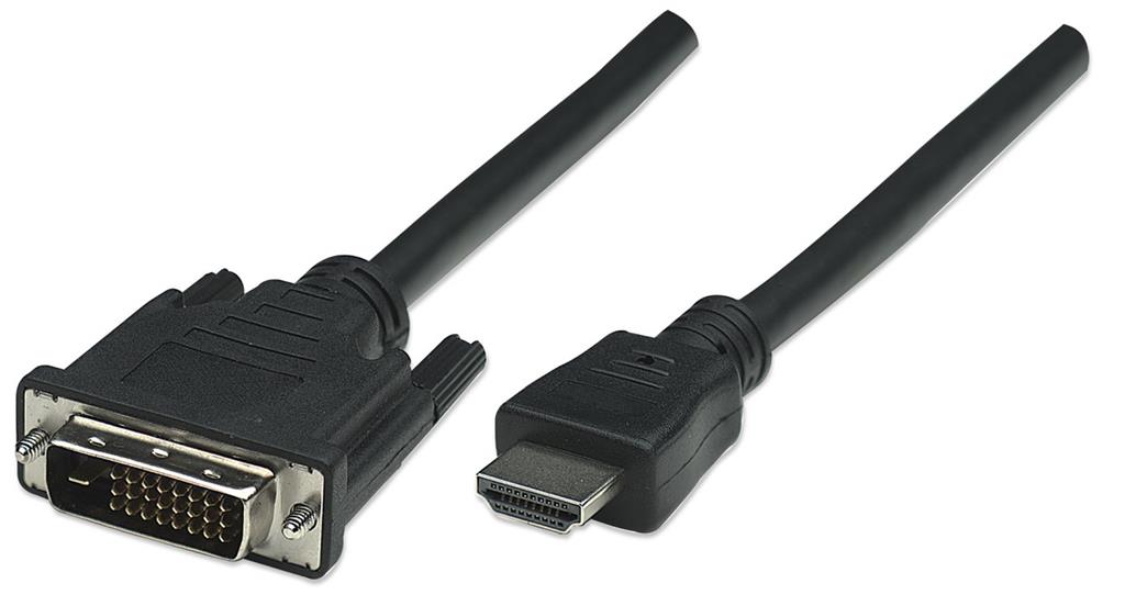 Monitoriaus kabelis Techly HDMI/DVI-D 24+1 M/M 1.8m juodas