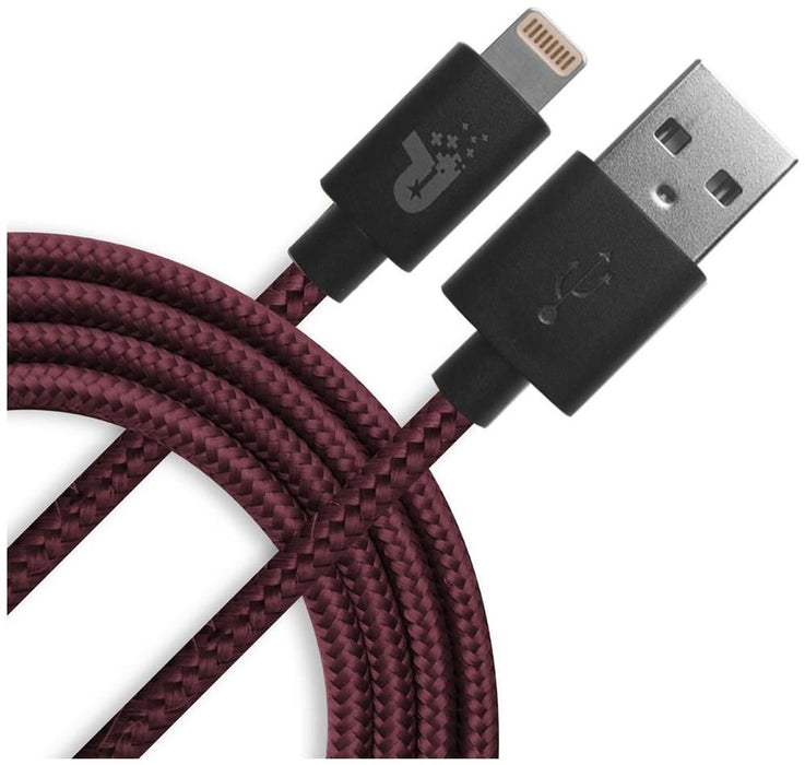 Patriot Charge and Sync Lightning Woven Cable 3.3 ft Lightning/USB maroon
