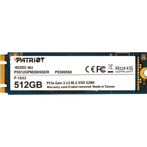 Patriot SSD Scorch M.2 PCIe 512GB Read/Write (1700/950Mb/s)