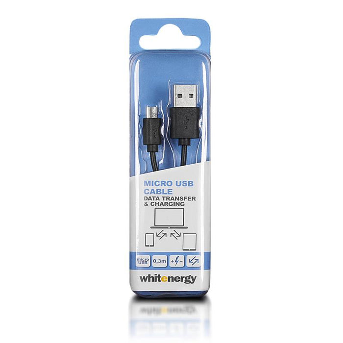 Whitenerg Kabelis USB 2.0 MICRO, AM / B MICRO perkėlimo/įkrovimo 30cm juodas