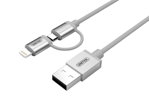 Unitek Žaibas kabelis Lightning/ microUSB 100cm, MFI, Y-C4031SL