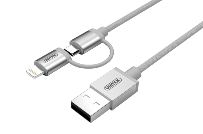 Unitek Žaibas kabelis Lightning/ microUSB 100cm, MFI, Y-C4031SL