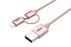 Unitek Žaibas kabelis Lightning/ microUSB 100cm, Rose Gold; MFI, Y-C4031RG