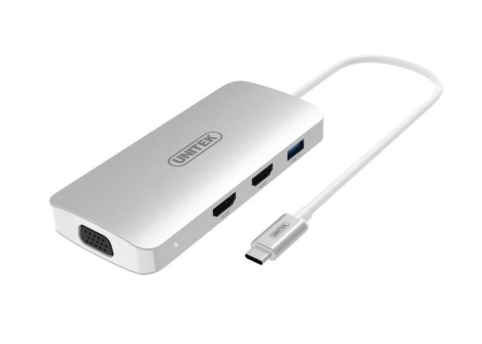 Unitek Hub Power Delivery USBTyp-C+ 1x USB 3.0, 2x HDMI, 1x VGA; Y-9116