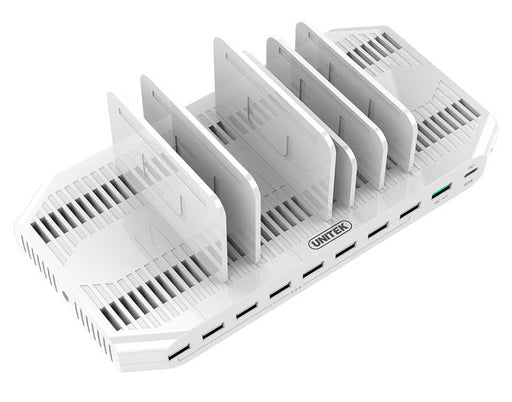 Unitek Charging station 10x USB 2.4A, 160W; QC3.0; USB-C; Y-2190