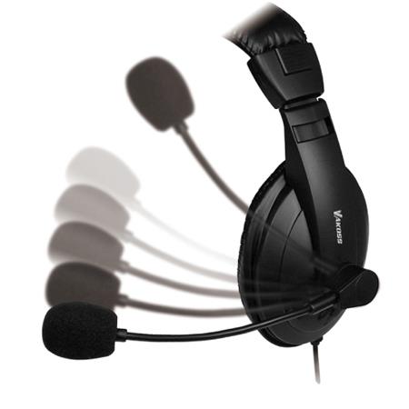 Stereo ausinės su mikrofonu Vakoss Garsumo valdymas SK-601HV Juoda