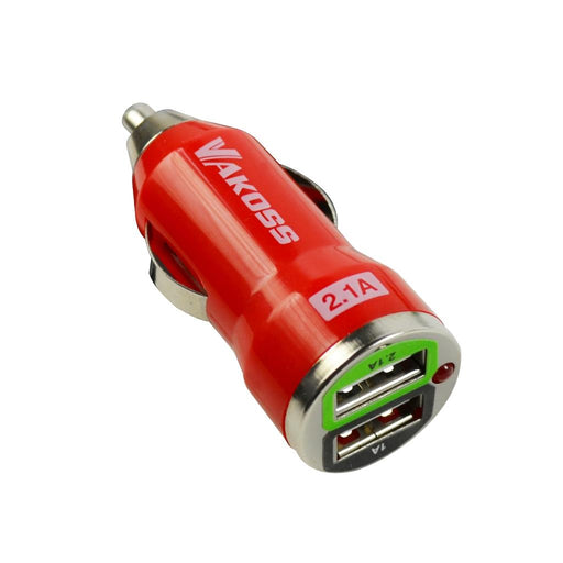 Automobilinis įkroviklis Vakoss 2xUSB, 2,1A, DC 12-24V TP-2465UR Raudonas