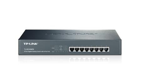 TP-Link TL-SG1008PE Gigabit PoE+ switch, 8x10/100/1000, 124W, 13'' steel case