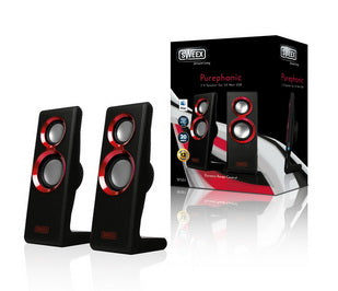Kolonėlės Sweex 2.0 20W Purephonic Red USB