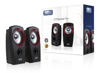 Kolonėlės Sweex 2.0, 20W USB Black/Red