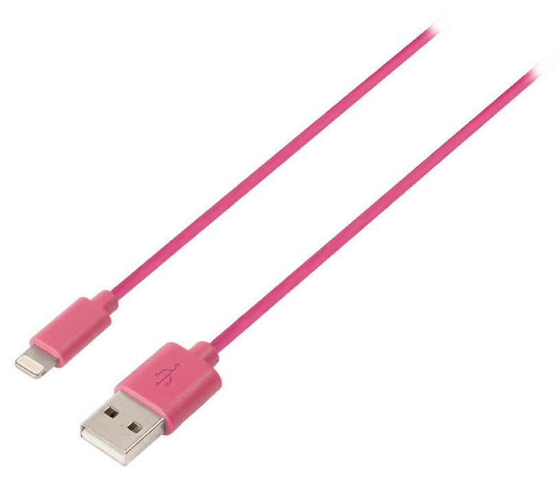 Sweex USB sync and charge cable USB A male - 8-pin Lightning male 1.00 m pink