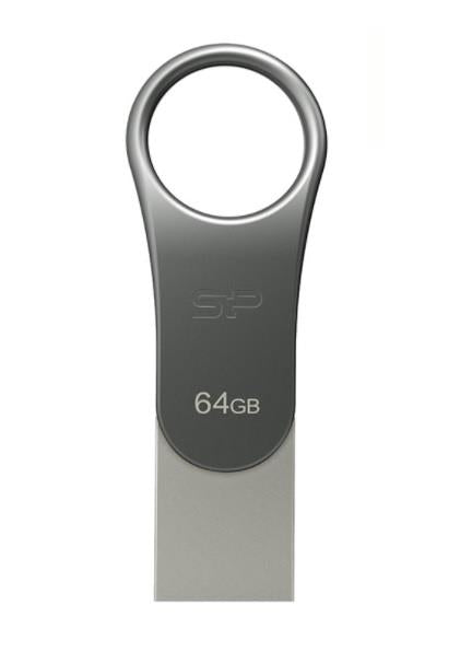 Atmintukas Silicon Power Mobile C80 64GB USB 3.0 Type-C Sidabrinis