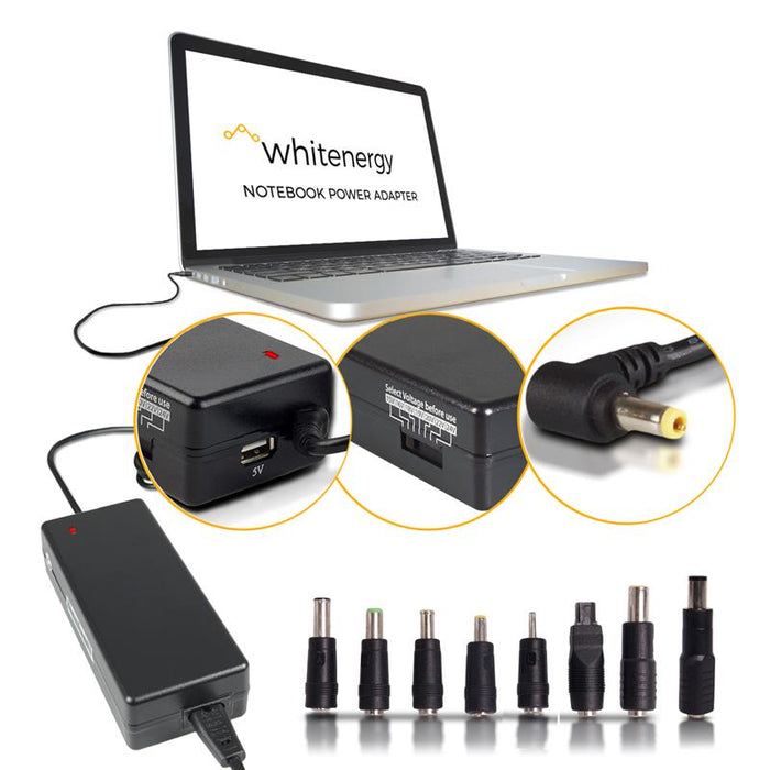 Whitenergy univer. tink. neš. komp. mait. šaltinis 15-24V, 70W, USB