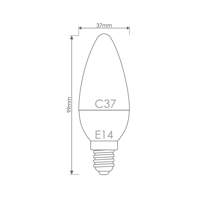 Whitenergy LED lemputė |10xSMD2835| C37 | E14 | 5W | 230V | šilta balta | pienas