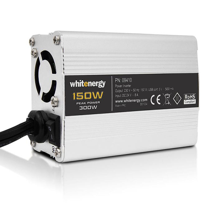 Whitenergy Inverteris DC/AC 24V (automobilis) 230V, 150W USB jungtis