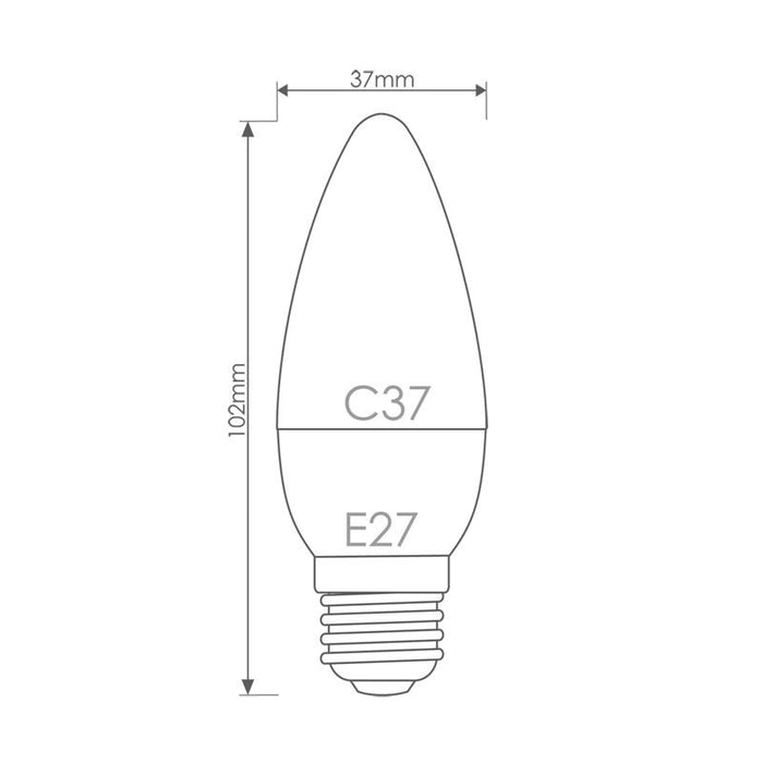 Whitenergy LED lemputė | 7xSMD2835| C37 | E27 | 3W | 230V | šilta balta | pienas