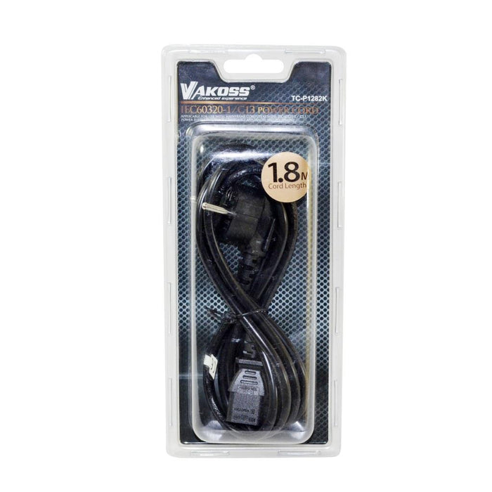 Vakoss Power cord C13, 1,8m TC-P1282K, juoda, lizdinė plokštelė