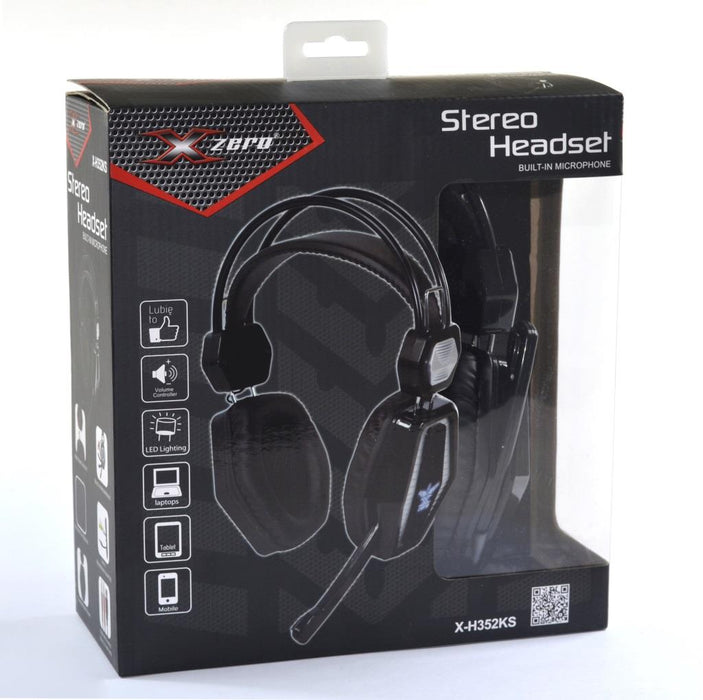X-ZERO GAMING ausinės X-H352KS, apšvietimas, juodai sidabrin