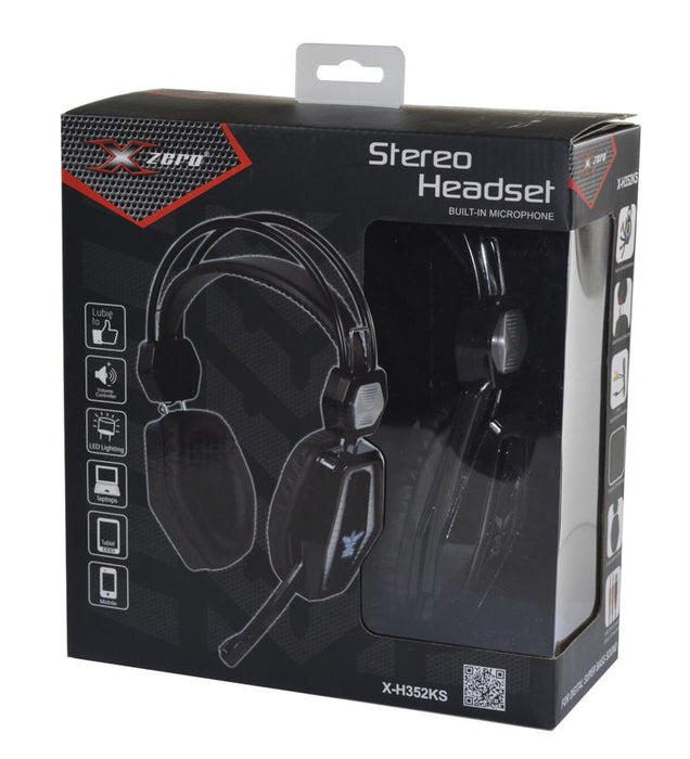 X-ZERO GAMING ausinės X-H352KS, apšvietimas, juodai sidabrin