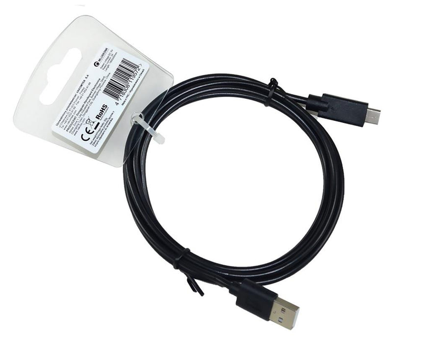 MSONIC USB 2.0 kabelis A - USB-C M/M 1,8m, Duomenų perdavimo ir įkrovimo, juodas