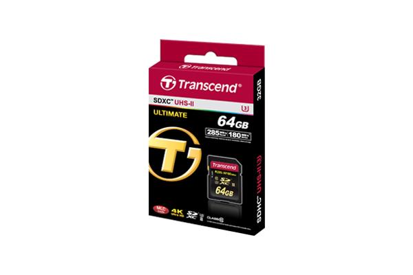 Transcend memory card SDHC 64GB, Class 3 UHS-II U3 (R285, W180MB/s)