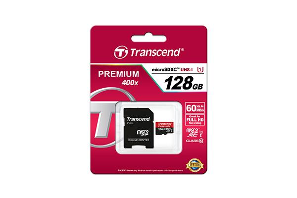 Atminties kortelė Transcend microSDXC 128GB klasė 10, UHS1 + Adapteris