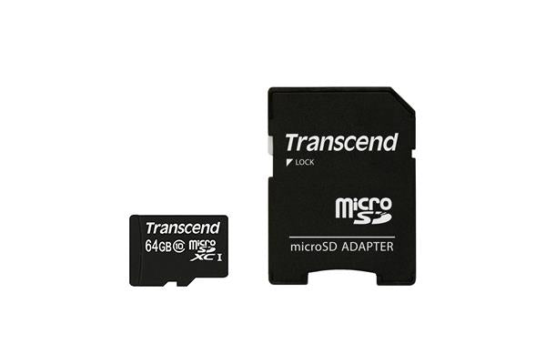Atminties kortelė Transcend microSDXC 64GB CL10 + Adapter (SD 3.0)