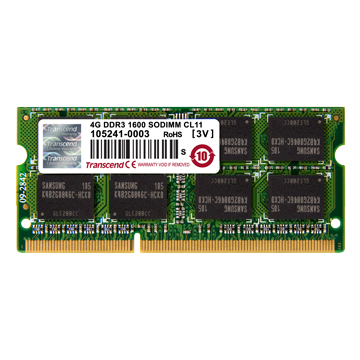 Transcend SODIMM, 4GB, 1600MHz, DDR3L, CL11
